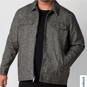 Shaquille O’Neal Big & Tall Wool Blend Full Zip Insulated Jacket/Coat, 3XL